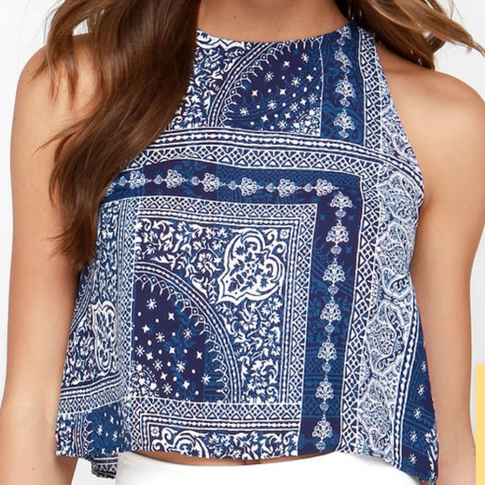 Lulu's Sea to Shining Sea Flowy Crop